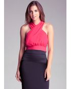Bebe Halter Neck Top - Lyst