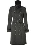 Burberry Dark Charcoal Heather Woolcashmere Duncannon Coat - Lyst