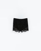 Zara Lace Shorts - Lyst
