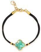Coralia Leets Black Silk Clover Bracelet - Lyst