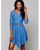 Free People Floral Mesh Lace Dress - Lyst