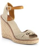 Tory Burch Macy Linen Espadrille Wedge Sandals - Lyst