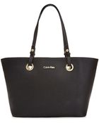 Calvin Klein Leather Tote - Lyst
