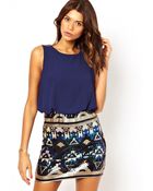 Tfnc Dress with Blouson Top and Sequin Skirt - Lyst