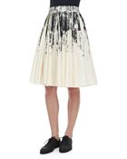 Bottega Veneta Pleated Printed Cotton Skirt - Lyst