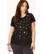 Forever 21 Bold Grommet-Trimmed Top - Lyst