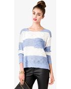 Forever 21 Striped Drop Shoulder Sweater - Lyst