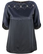 Thakoon Addition Jeweled Rounded Shoulder Top - Lyst