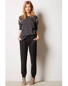 La Fee Verte Banded Leather Track Pants - Lyst