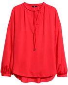 H&M Satin Blouse - Lyst