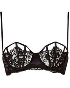 La Perla Underwire Lace Cage Bra In Onyx - Lyst