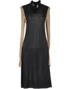Hotel Particulier Long Sleeve Funnel Neckline Black Long Long Dress - Lyst