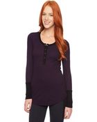 Splendid Mini Stripe Thermal Henley - Lyst