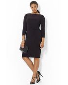 Lauren by Ralph Lauren Plus Long Sleeved Jersey Dress - Lyst