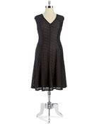 Anne Klein Fit and Flare Fabric Underlay Dress - Lyst