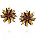 DANNIJO Esme Oxidized Brass Crystal Clip Earrings - Lyst