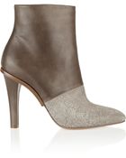 Maison Margiela Embellished Leather and Suede Ankle Boots - Lyst
