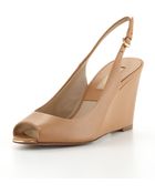 Michael Kors Vikki Peeptoe Slingback Wedge - Lyst