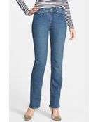 Nydj Maggie Stitched Pocket Stretch Straight Leg Jeans - Lyst