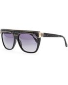 Roberto Cavalli Albireo Crocembossed Sunglasses Black - Lyst