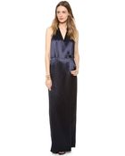 Tibi Long Draped Dress - Lyst