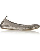 Yosi Samra Metallic Quilted Leather Ballet Flats - Lyst