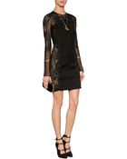 Emilio Pucci Wool-Silk Sheer Panel Dress - Lyst
