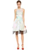 J. Mendel Halter Neck Dress Seafoammulti - Lyst