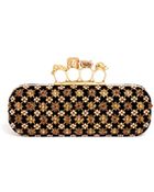 Alexander McQueen Embellished Knuckle Skull Box Clutch - Lyst