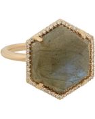 Irene Neuwirth Labradorite & Pavé Diamond Hexagonal Ring - Lyst