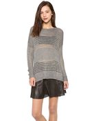 Vince Shadow Stripe Boatneck Sweater - Lyst