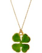 Aurelie Bidermann Lacquered Clover Pendant Necklace - Lyst