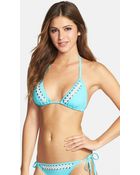 MICHAEL Michael Kors Studded Triangle Bikini Top - Lyst