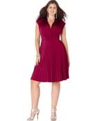Soprano Plus Size Cap-Sleeve Pleated Empire Dress - Lyst
