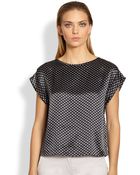 Armani Polka Dot Silk Blouse - Lyst