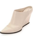Costume National Calfskin Point-Toe Wedge Mule - Lyst