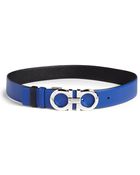 Ferragamo Gancini Twotone Pebbled Leather Belt - Lyst