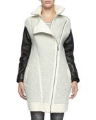 Marc By Marc Jacobs Nessie Leathersleeve Jacket - Lyst