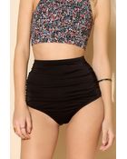 Urban Outfitters Ruched High Waist Bikini Bottom - Lyst