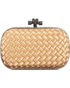 Bottega Veneta Intrecciato Satinsnakeskin Knot Clutch - Lyst