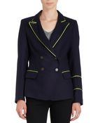 Laveer Neon Piped Double Breasted Blazer - Lyst