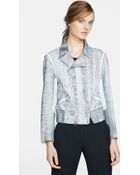 3.1 Phillip Lim Cracked Leather Moto Jacket - Lyst