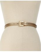 Calvin Klein Reversible Logo Buckle Skinny Belt - Lyst