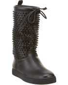Christian Louboutin Surlapony Spiked Boots - Lyst