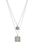 Renee Lewis Diamond Circle Square Double Pendant Necklace - Lyst