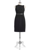 Calvin Klein Sheath Dress With Asymmetrical Neckline - Lyst
