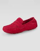 Cole Haan Sadie Deconstructed Shearling Moccasin Red - Lyst