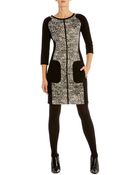 Karen Millen Texture Print Jersey Dress - Lyst