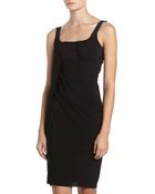 Alexander Wang Sleeveless Draped Jersey Dress Black - Lyst