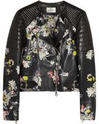 Erdem Jade Floral print Nappa Leather Biker Jacket - Lyst